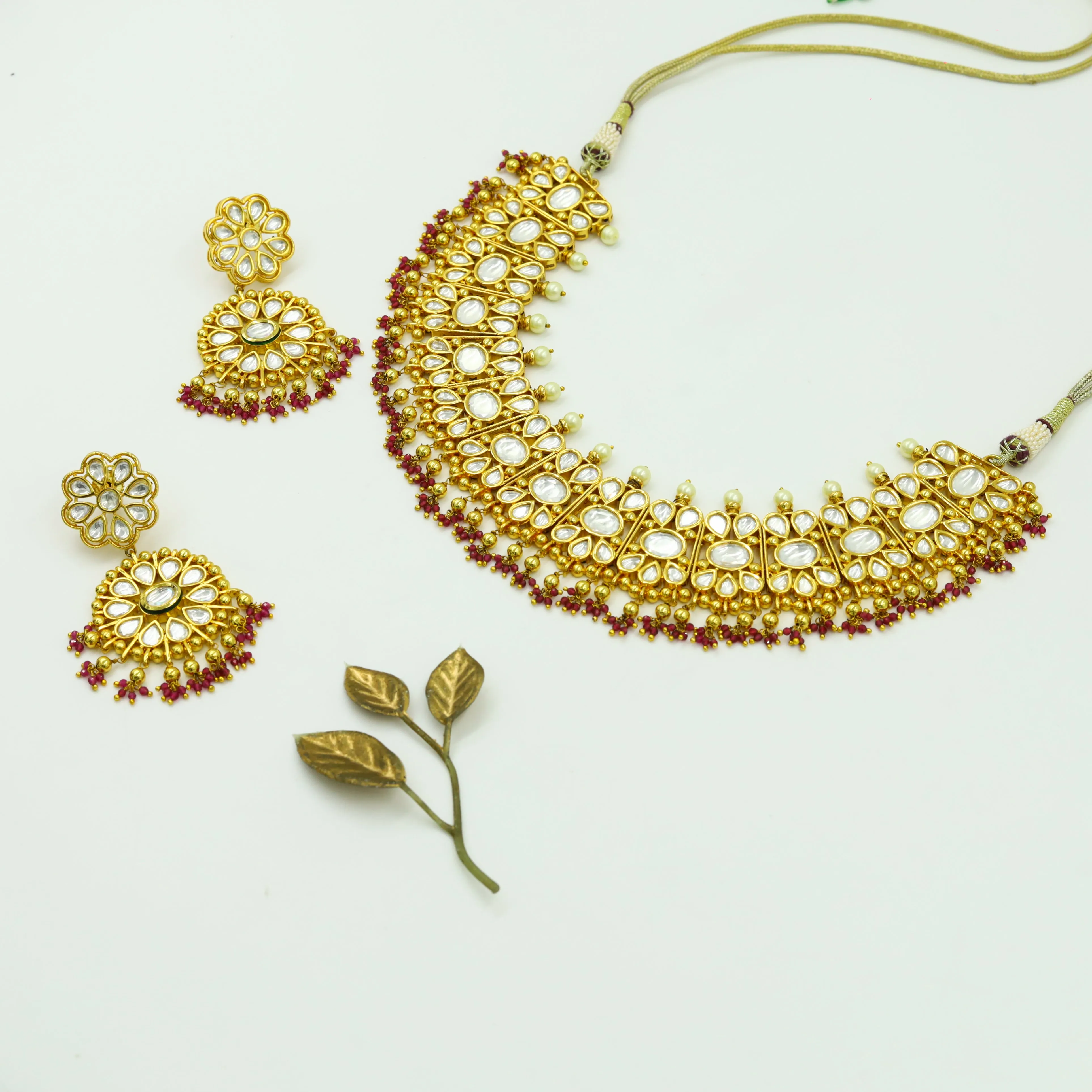 Ruby Kundan Necklace Set 8812-2871