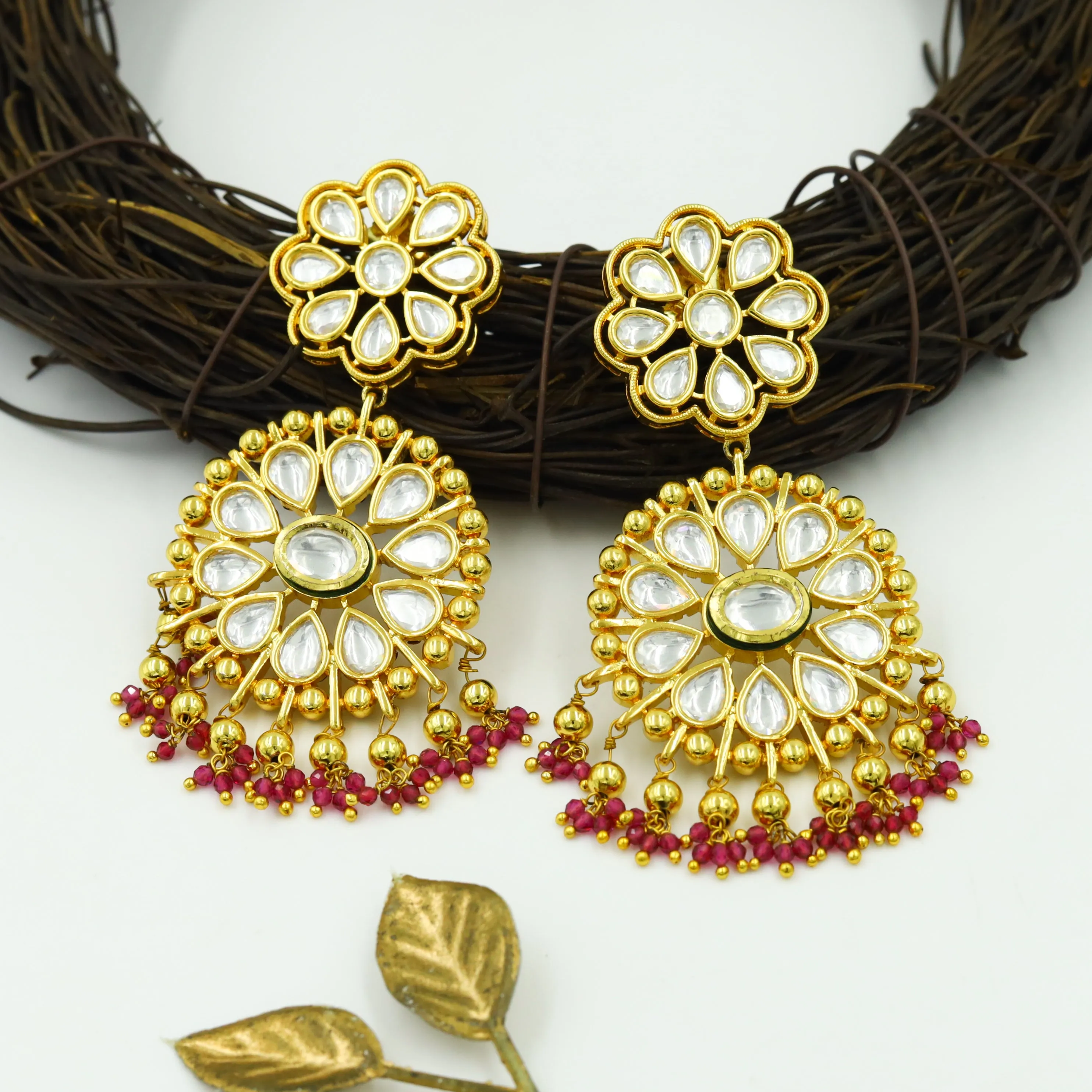 Ruby Kundan Necklace Set 8812-2871