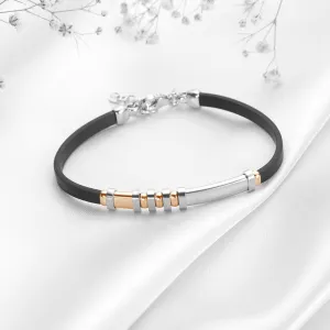 Shimmering Reflections Rhodium-Plated 925 Sterling Silver Bracelet for Him