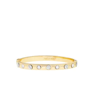 shiny metal nailhead bangle