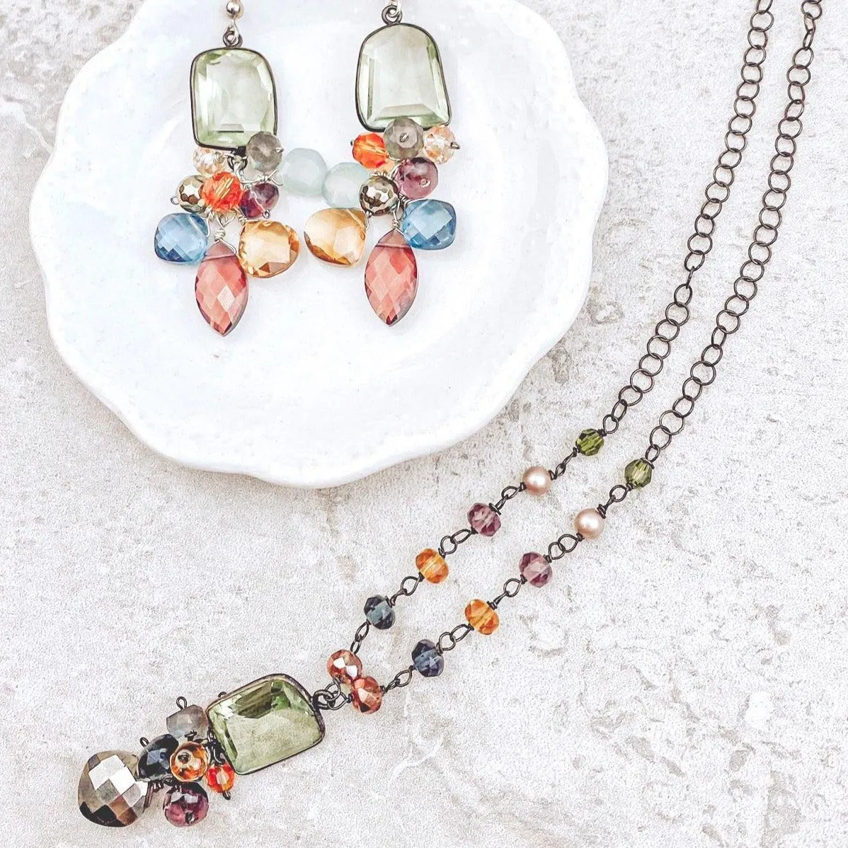 Sienna Style Pendant and Gems Necklace