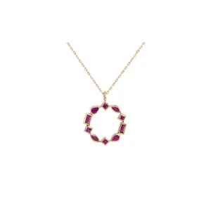 Small Mixed Cut Ruby Pendant - Gold - NK-MX-RUB-S