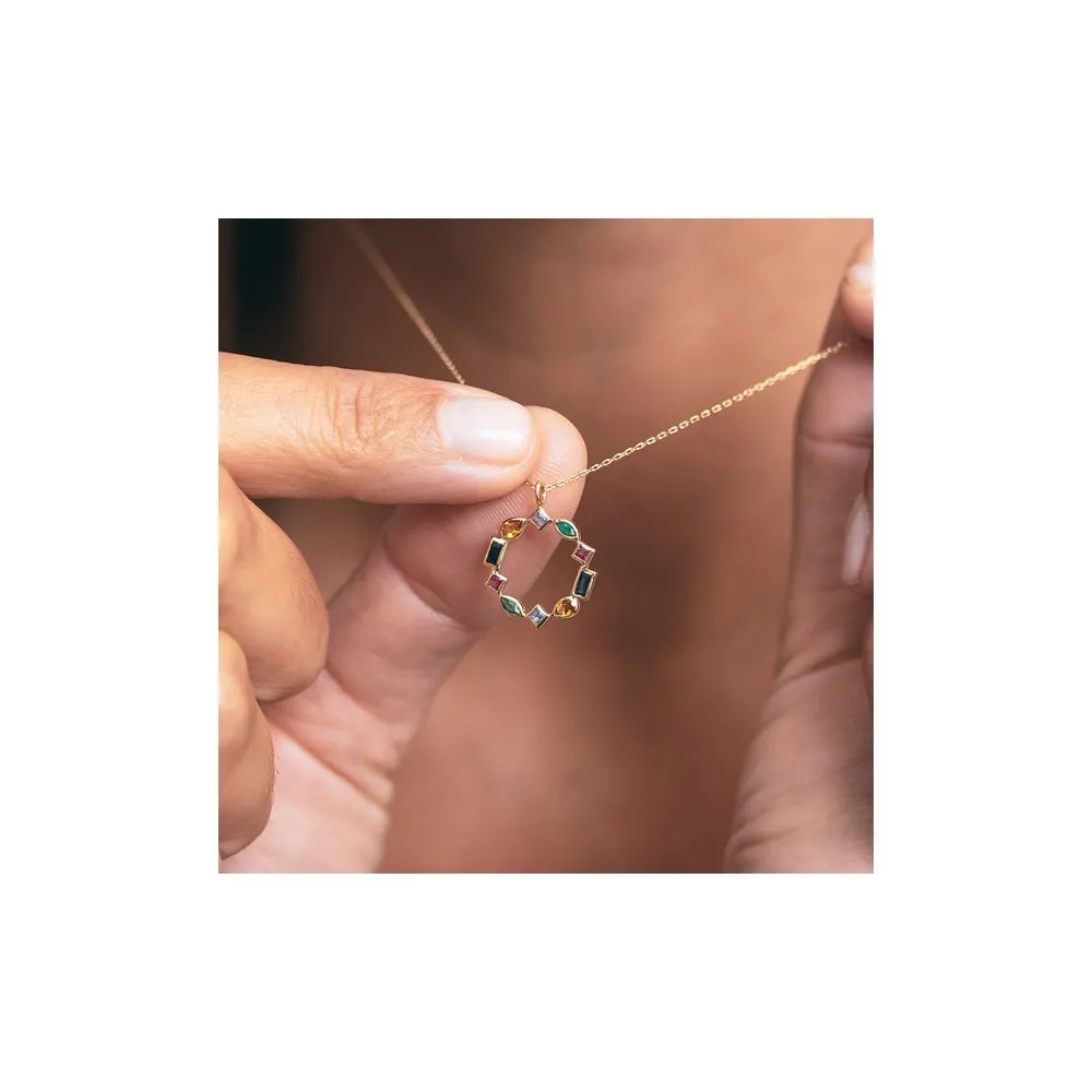Small Mixed Cut Ruby Pendant - Gold - NK-MX-RUB-S