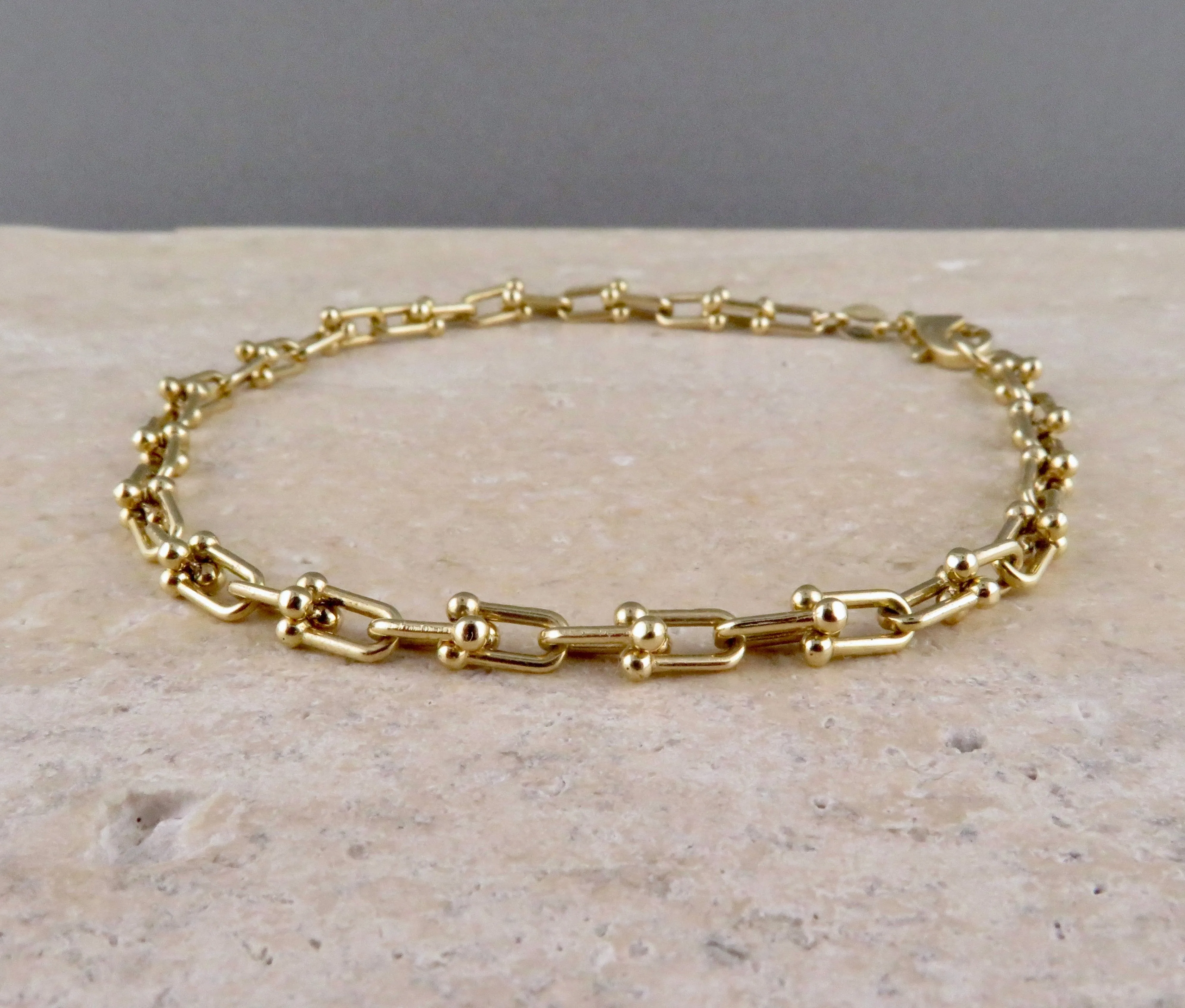 Solid Gold Jax Style Links Bracelet