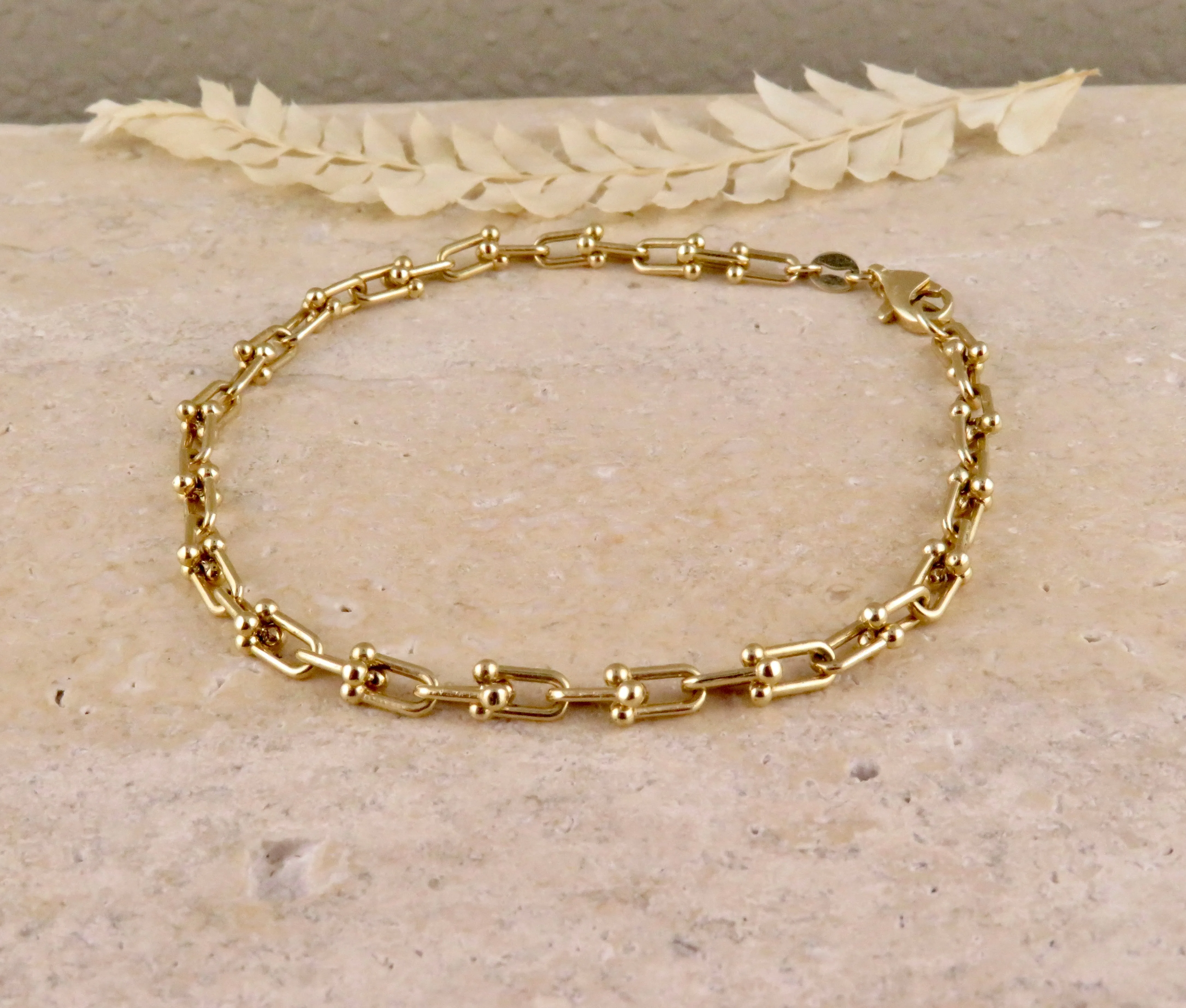 Solid Gold Jax Style Links Bracelet