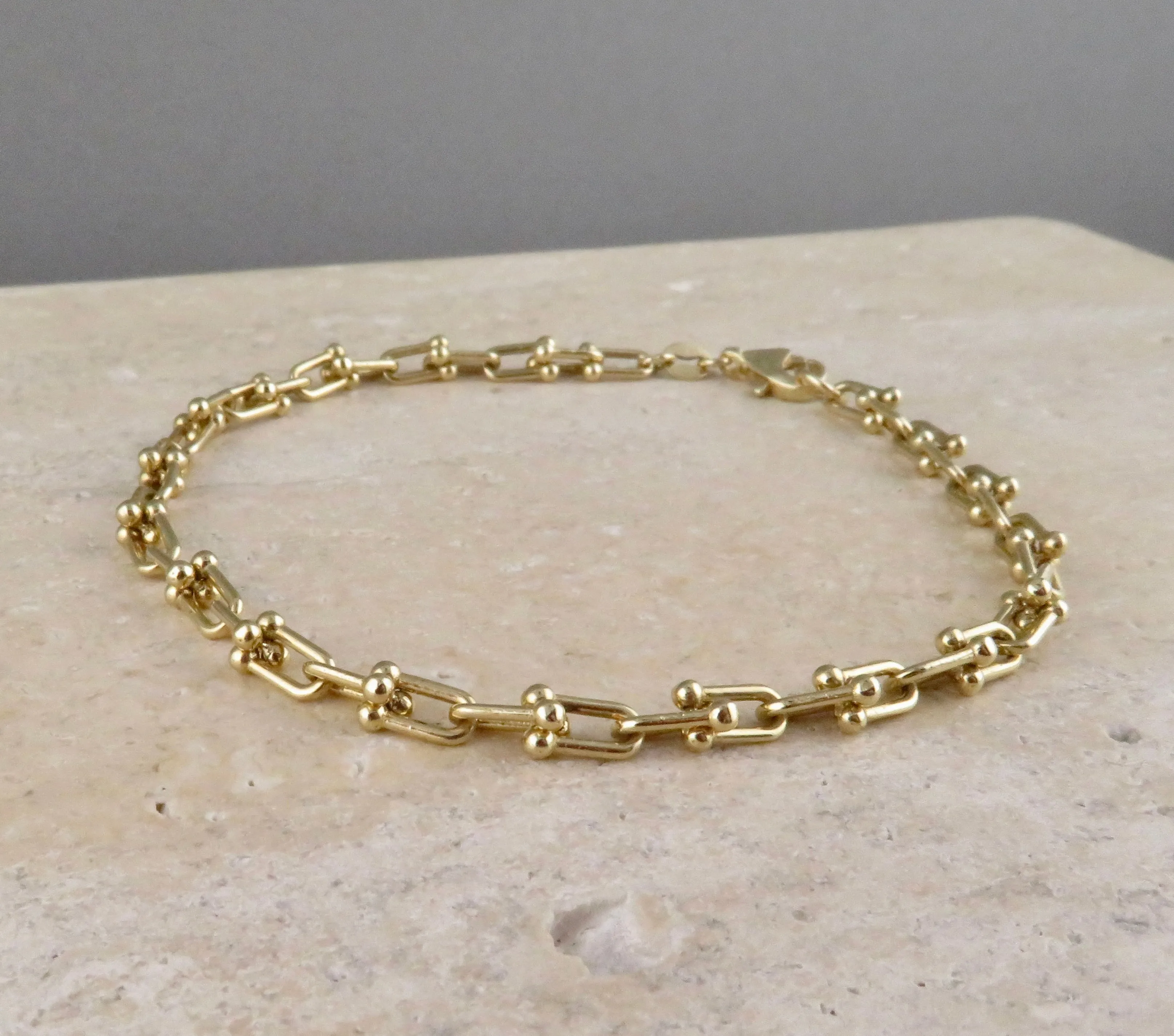 Solid Gold Jax Style Links Bracelet