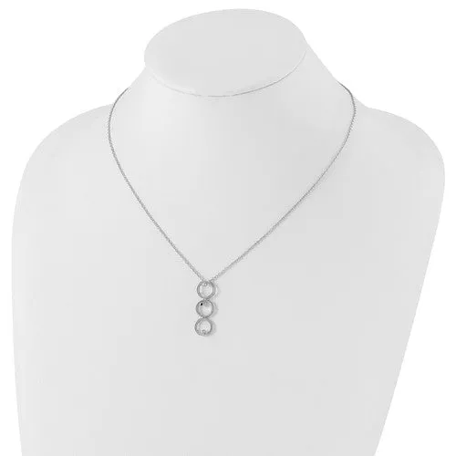 Sterling Silver White Ice .025ct Diamond And Ruby Necklace