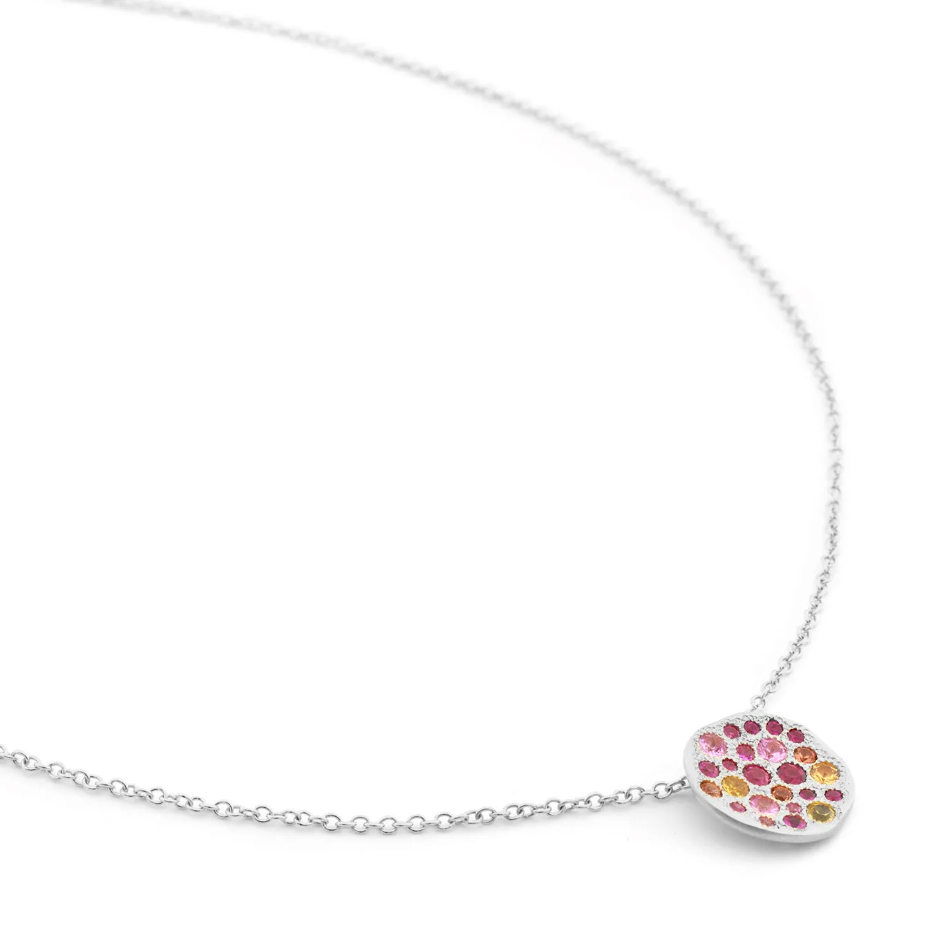 Sunburst Sapphire Stardust Pendant Necklace