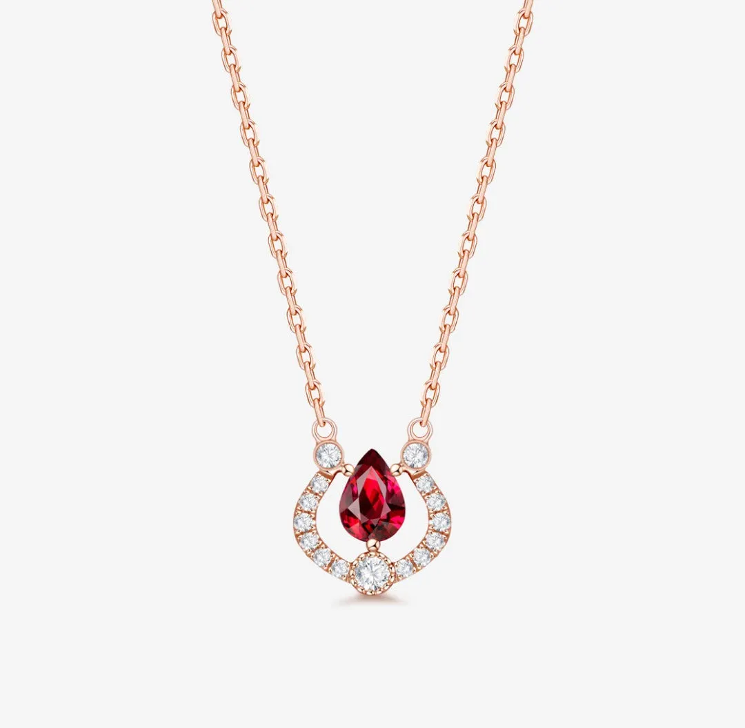 THIALH - CONCERTO - 18K Rose Gold Ruby Necklace