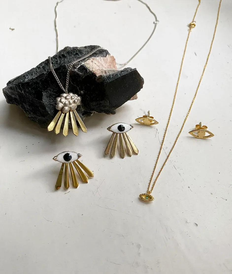 Tiny Eye Necklace Gold