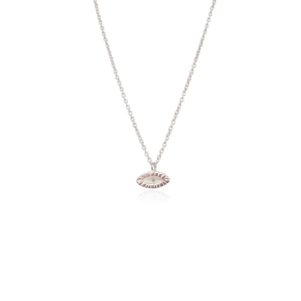 Tiny Eye Necklace Silver