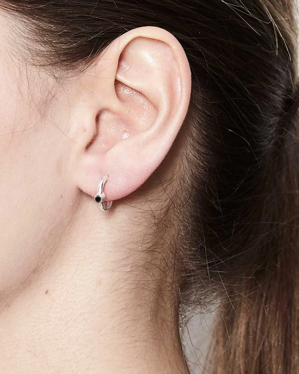 Tiny Hoops with Single Stone
