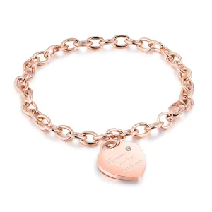 Elegant Titanium Steel Bracelet with Rose Gold Plating - Stylish and Durable Accessory