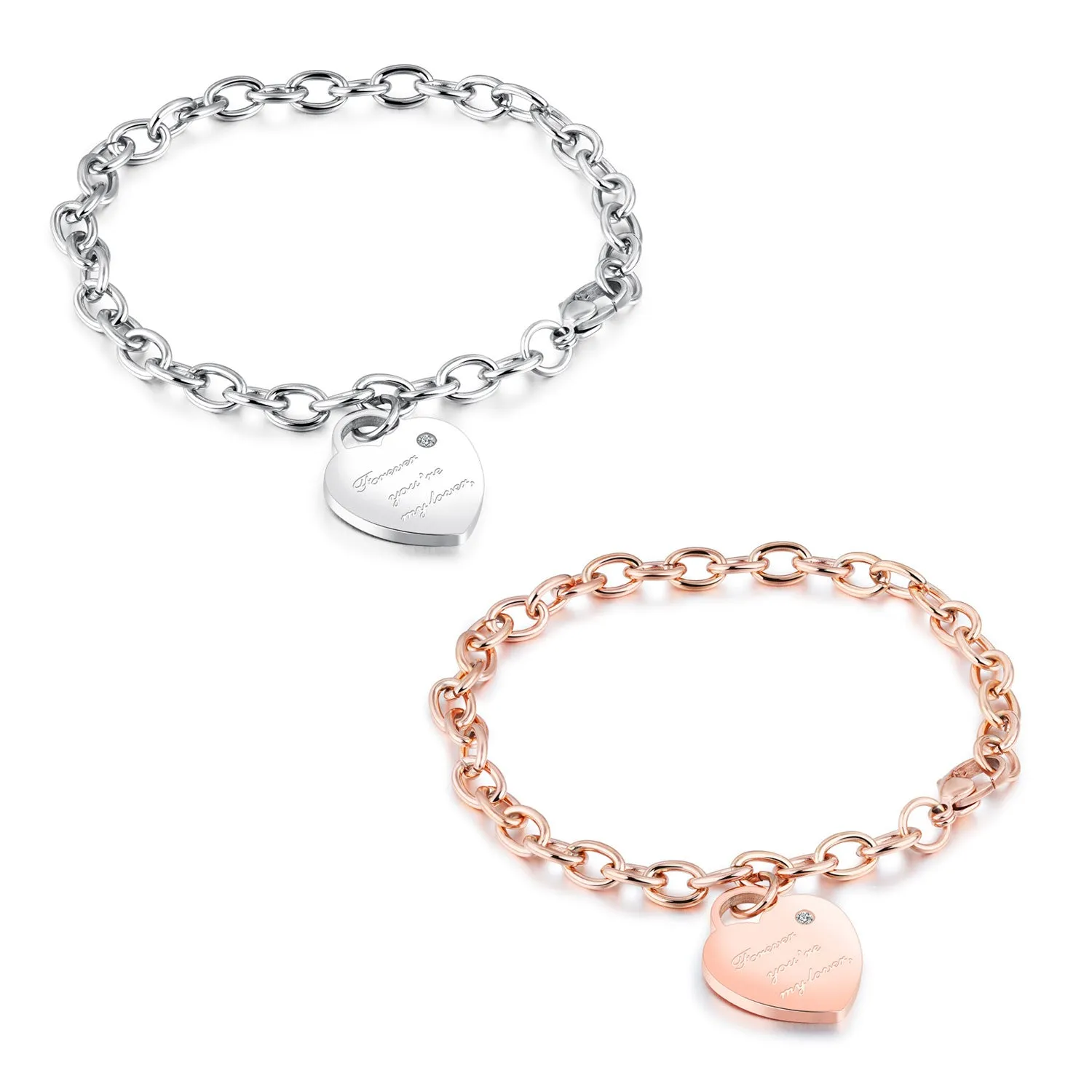 Elegant Titanium Steel Bracelet with Rose Gold Plating - Stylish and Durable Accessory