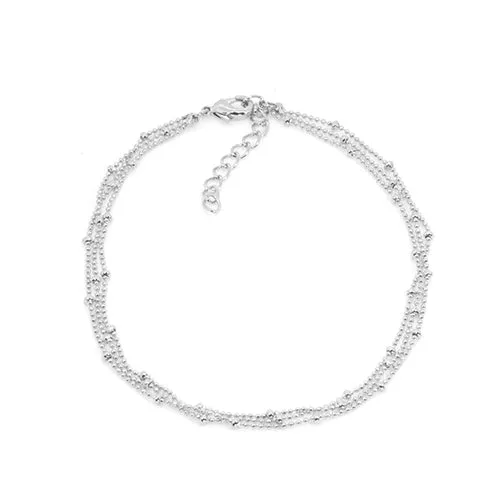 TRIPLE CHAIN ANKLET - K33002Y,W