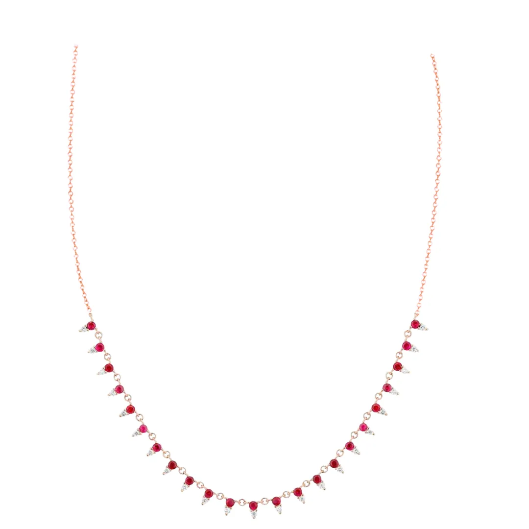 Two Stone Sapphire and Diamond Necklace