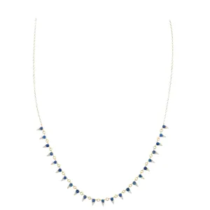 Two Stone Sapphire and Diamond Necklace