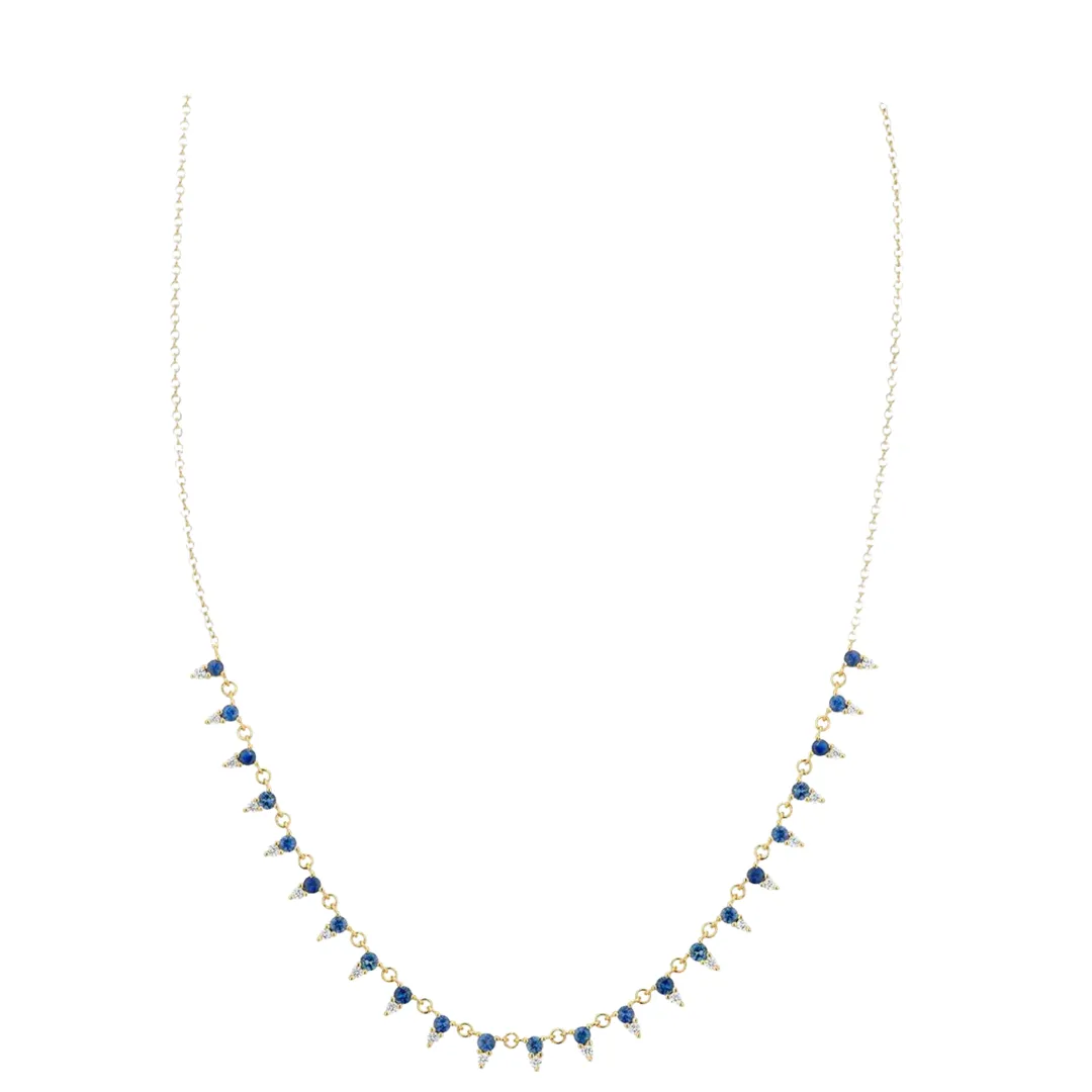 Two Stone Sapphire and Diamond Necklace