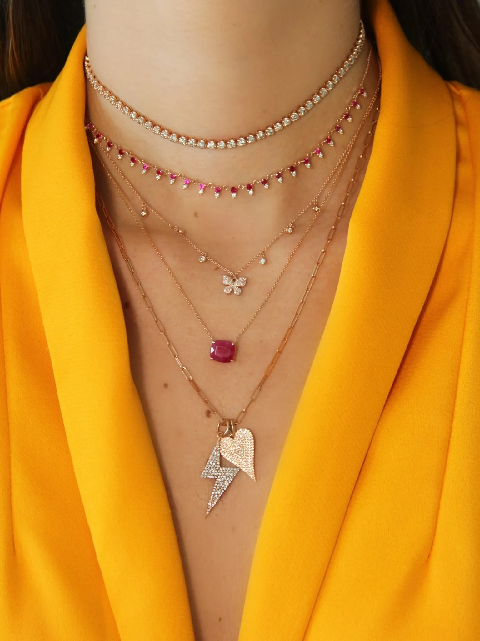 Two Stone Sapphire and Diamond Necklace