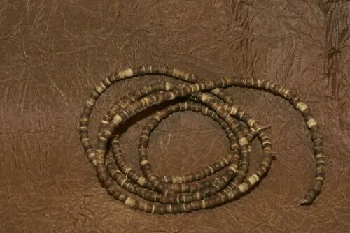 Unique Earthtones Hand crafted Ethnic Glass Trade Beads Necklace with Buffalo Bone Hand Carved Pendant of Fish, Zodiac Pisces, Borneo Kalimantan, Indonesia NECK44   1 Flapper Coconut necklace.