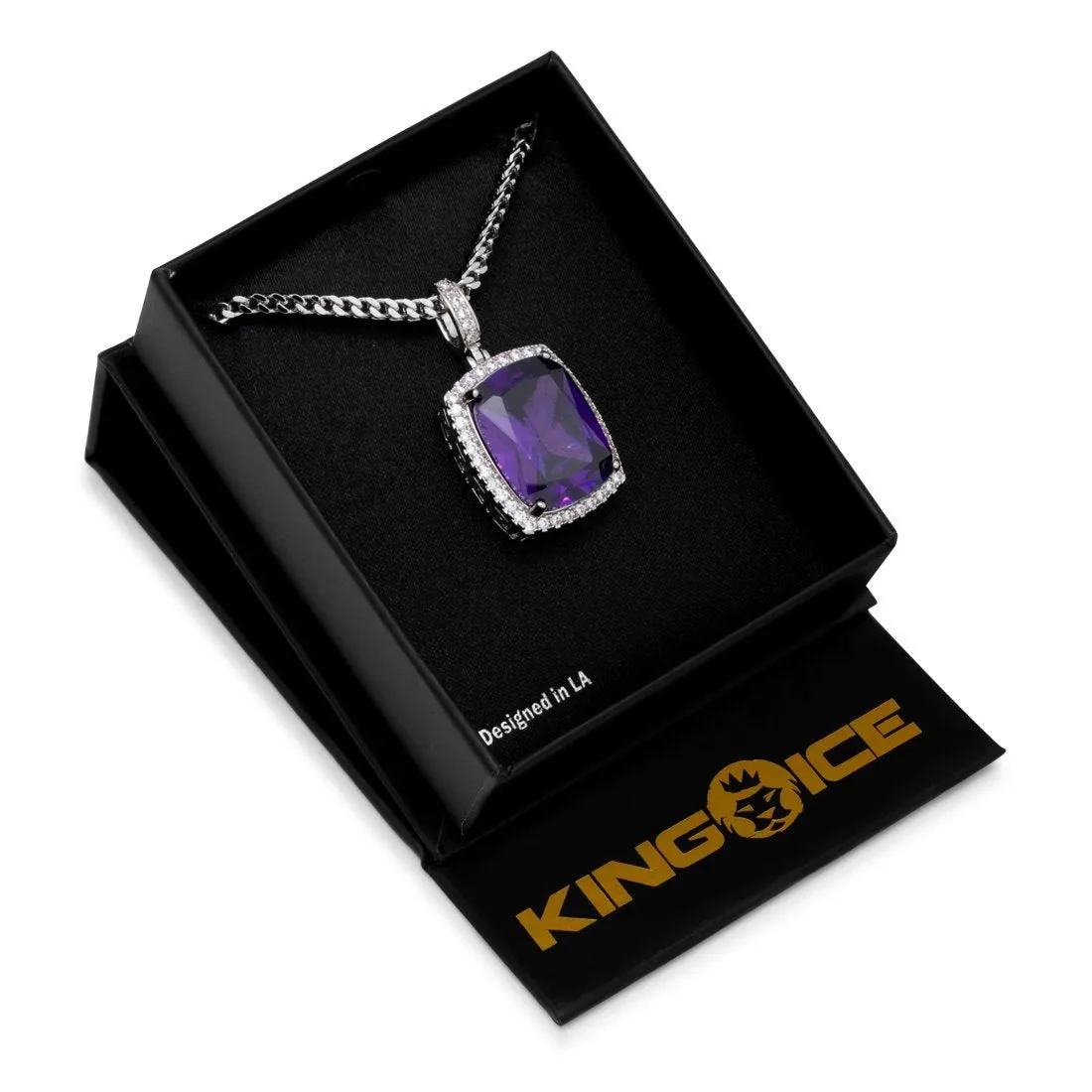 White Gold Amethyst Crown Julz Necklace