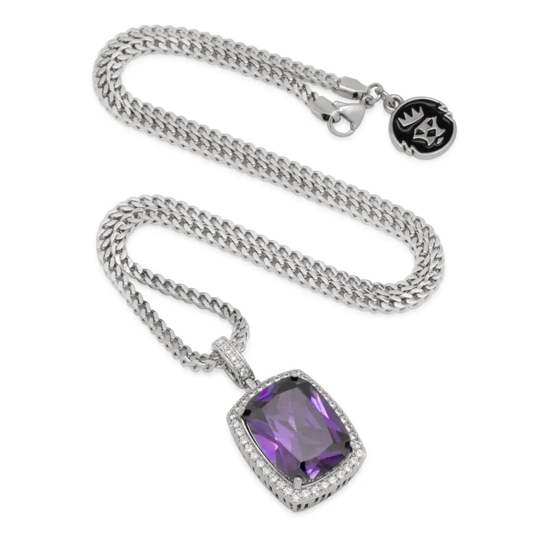 White Gold Amethyst Crown Julz Necklace