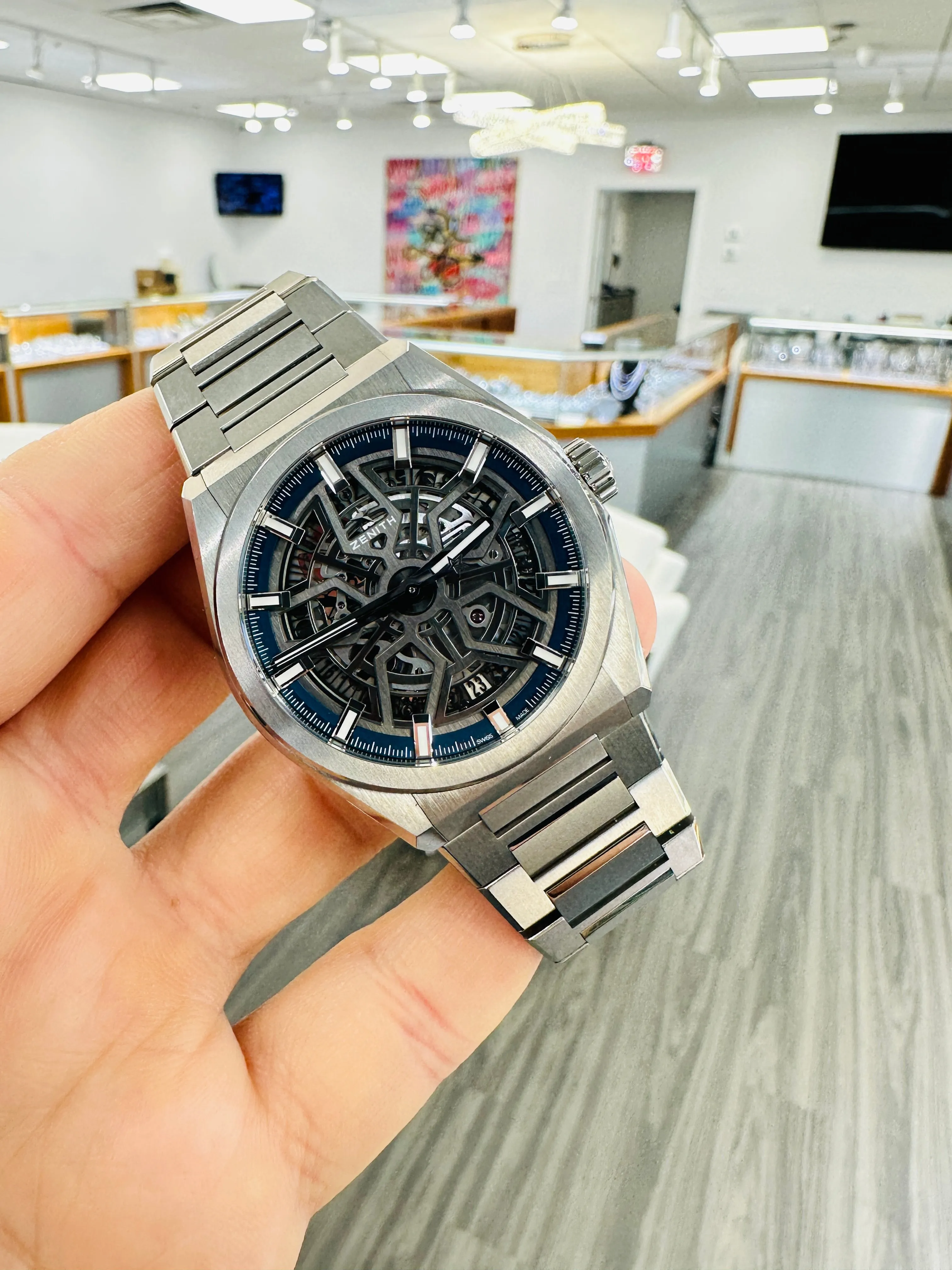 Zenith Defy Classic 41mm Titanium Skeleton Dial Ref-95.9000.670/78.M9000 Box and Papers